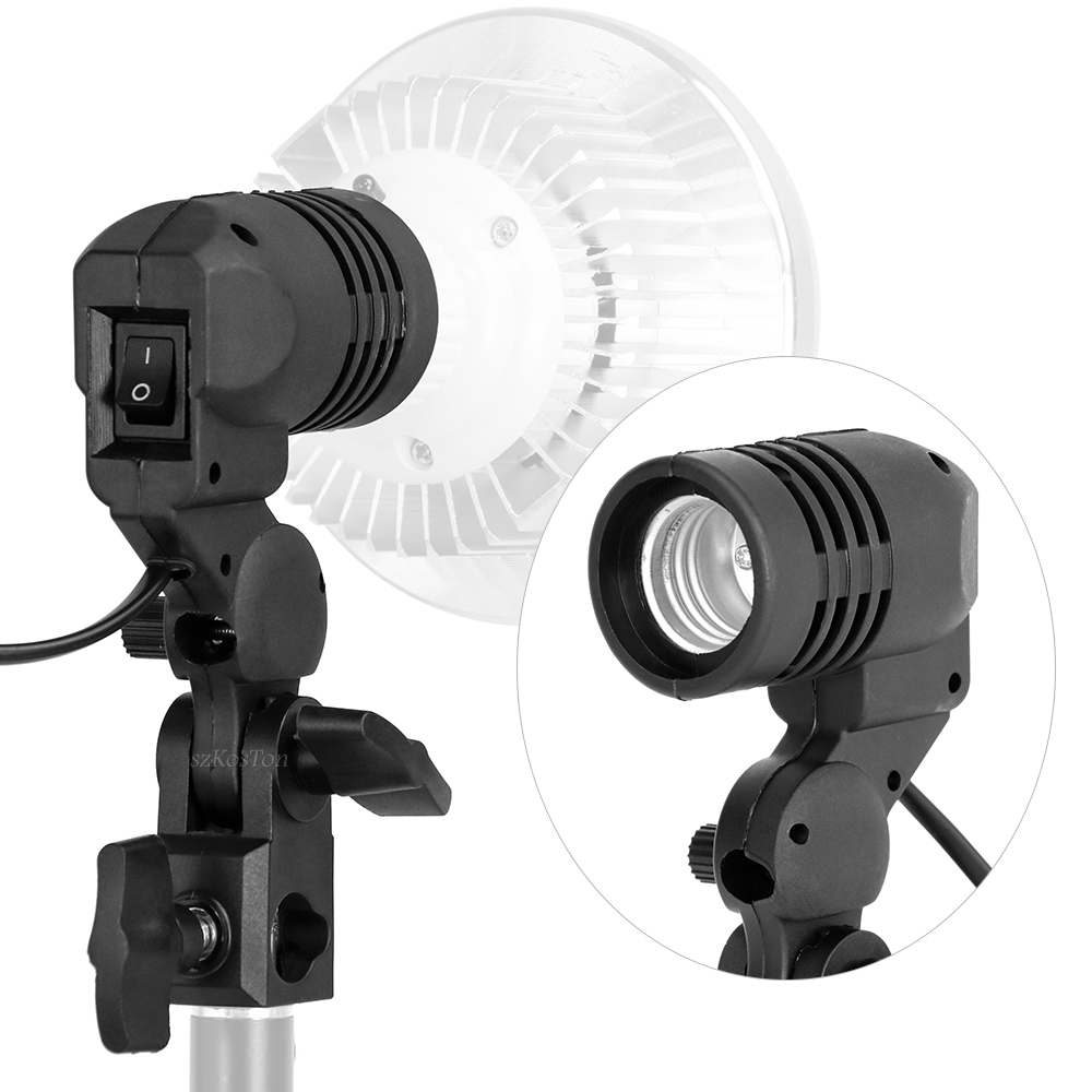 Photography Umbrella Lights - حامل لمبة برأس واحد E27 مقبس