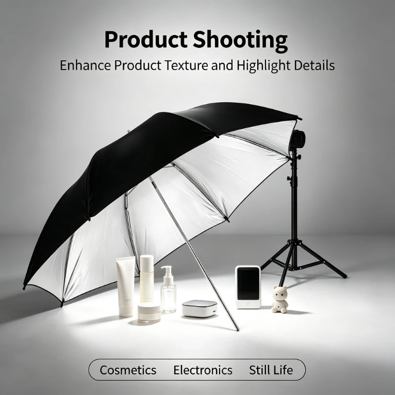 مظلة عاكسة سوداء متينة مقاس 33 - مراجعة Photography Umbrella Lights وسعره